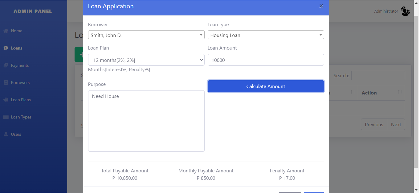 Loan Management System OOP In PHP With MySQLi JQuery Free Source Code